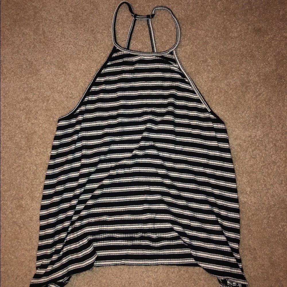 black and white stripped tank top